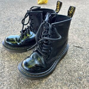 Black Patent Dr. Martens Boots 15383 Youth sz12
